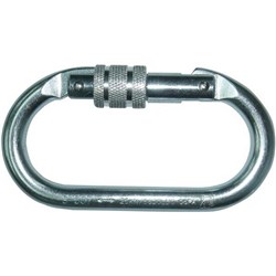 Oval Shape Carabiner Steel Screw Gate 24KN Single Person