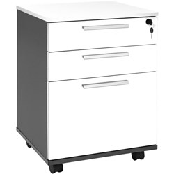 Emerge OM215 Mobile 3 Drawer White/Ironstone