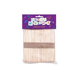 Craft Workshop Pop Sticks 115x10mm Plain, Pack of 120