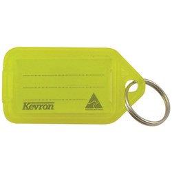 Kevron ID5 Security Key Ring Tag 56x30mm Yellow
