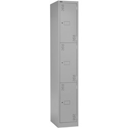 Precision Classic 3 Tier Locker 300mm Camlock Silver Grey