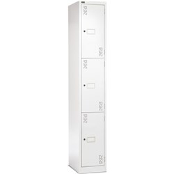 Precision Classic 3 Tier Locker 300mm Camlock White Satin