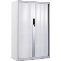 Strata 2 6 Tier Tambour Cabinet White 900mm