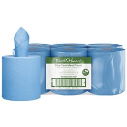 Earthsmart Recycled Paper Towel Centre Feed 1 Ply Blue 330m, Carton of 6