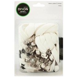 Dixon Flat Lanyard White, Pack of 10