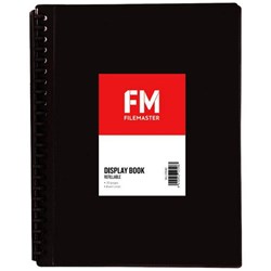 FM A4 Refillable Display Book Insert Cover 20 Pocket Black