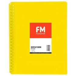FM A4 Refillable Display Book Insert Cover 20 Pocket Yellow