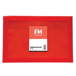 FM Window Envelope Reusable Polyprop Red