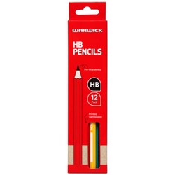 Warwick Hexagonal HB Pencils With Nameplate Assorted Colours, Pack of 12