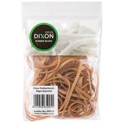 Dixon Rubber Bands 30g Assorted Sizes