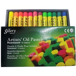 Mungyo Gallery Oil Pastels Assorted Fluorescent Colours, Pack of 12