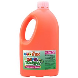 Fas Super Tempera Poster Paint 2L Fluoro Orange UV Glow