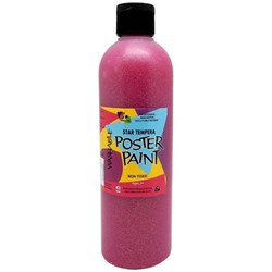 Five Star Tempera Poster Paint 500ml Glitter Fairy Pink