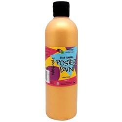Five Star Tempera Poster Paint 500ml Bottle Metallic Pale Gold