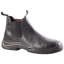 Bison Trade Leather Safety Boots Slip On Size 11 Black