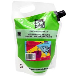 Five Star Tempera Poster Paint 1.5L Pouch Vivid Leaf Green