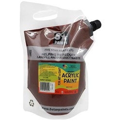 Five Star NZACRYL Acrylic Paint 1.5L Pouch Burnt Sienna