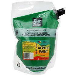 Five Star NZACRYL Acrylic Paint 1.5L Pouch Deep Green