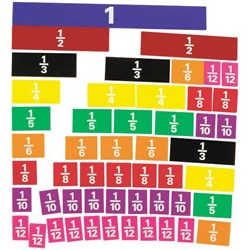 Learning Can Be Fun Maths Fraction Tiles, Set of 51