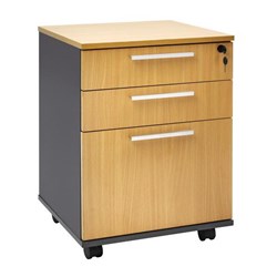 Emerge OM215 Mobile 3 Drawer Beech/Ironstone