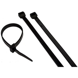 Plastic Cable Ties 370x4.8mm Black, Pack of 100