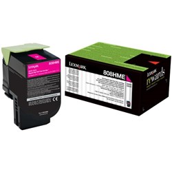 Lexmark 808HM 80C8HM Magenta Laser Toner Cartridge HIgh Yield