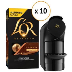 L'OR Espresso Mini Coffee Machine & Colombia Single Origin Coffee Capsules Bundle