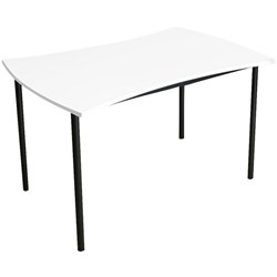 Window Table 700 Curved In 1100x760x685mm Snowdrift White/Black