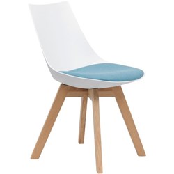 Luna Visitor Chair Motion Felt Ice Blue/White/Oak