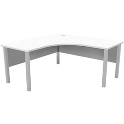 City Workstation 1800mm Silver Legs Snowdrift