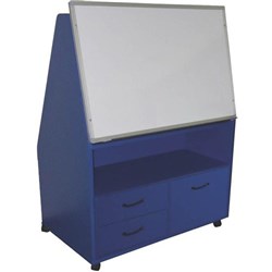 Teaching Station Book Display Mobile With Whiteboard Blue