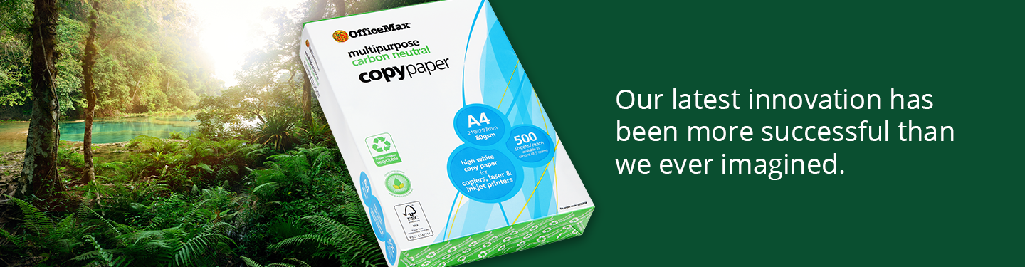 OfficeMax fully recyclable copy paper wrap saves waste to landfills