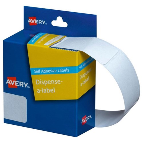 Avery Rectangular Dispenser Labels DMR2449W 49x24mm White, Box of 325