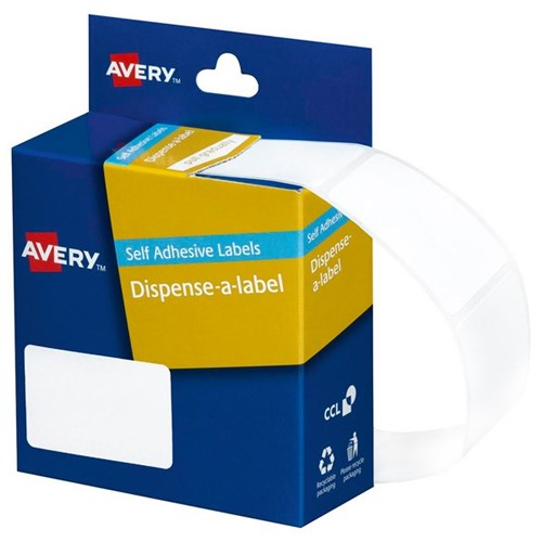 Avery Rectangular Dispenser Labels DMR3549W 49x35mm White, Box of 220