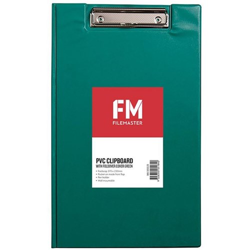 FM PVC Clipboard Folder Foolscap Green