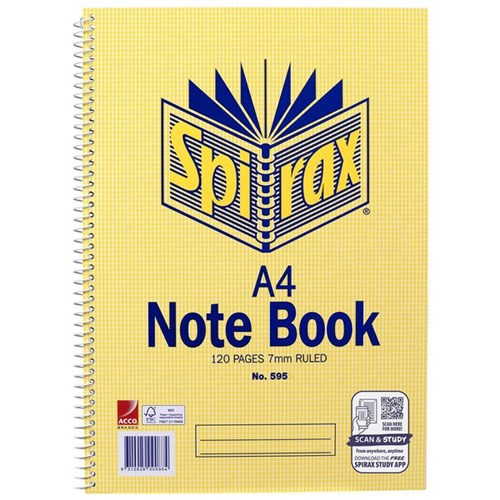 Spirax 595 A4 Notebook 120 Pages