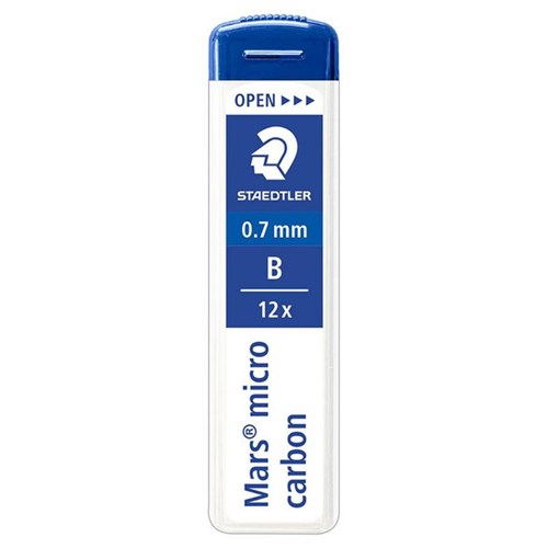 Staedtler Mars Micro Carbon 250 B Pencil Leads 0.7mm, Pack of 12