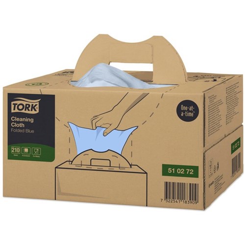 Tork W7 Cleaning Cloths 415x355mm Blue 510272, Box of 210
