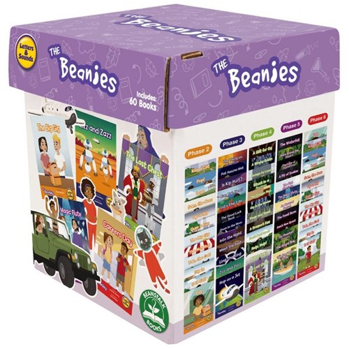 Junior Learning The Beanies Hi-Lo Diversity Decodable Readers UK Phonics Phase 1, Set of 60 Books