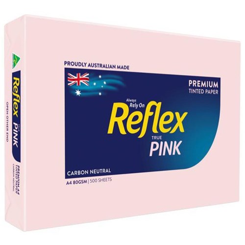 Reflex A4 80gsm Pink Colour Copy Paper, Pack of 500