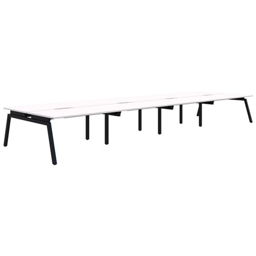 Accent Balance Angle 8 Pod Desk 1200x800mm Snow/Black