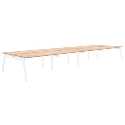 Accent Balance Angle 8 Pod Desk 1200x800mm Refined Oak/White