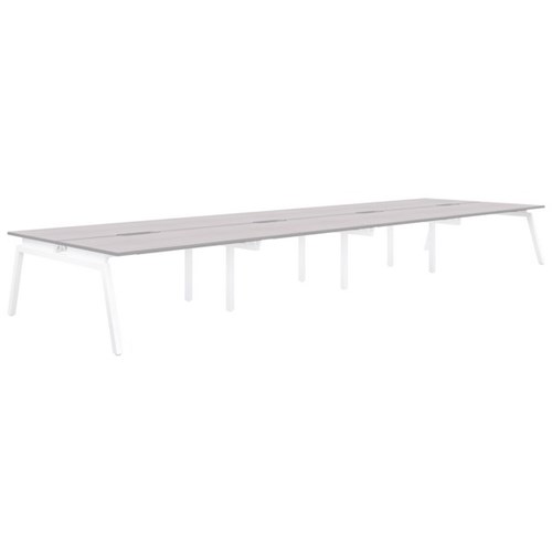 Accent Balance Angle 8 Pod Desk 1500x800mm Silver Strata/White