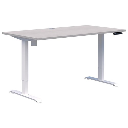 Accent Duo II Electric Desk 1200x700mm, Silver Strata/White