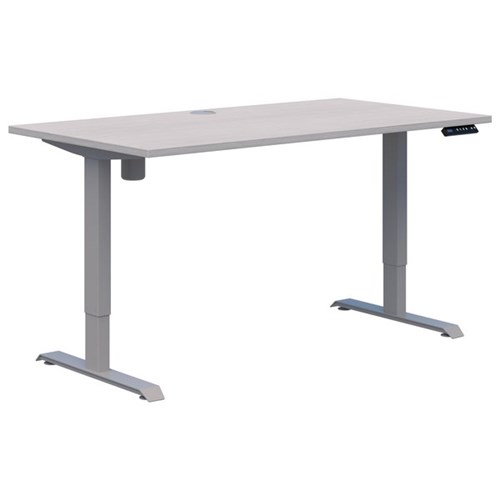 Accent Duo II Electric Desk 1200x700mm, Silver Strata/Silver