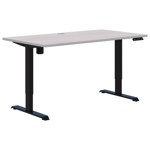 Accent Duo II Electric Desk 1200x700mm, Silver Strata/Black
