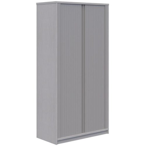 Mascot Tambour Lockable 900x1800mm Silver Strata with Silver Doors