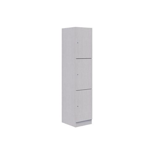 Mascot Keyed Locking 3 Door Locker 450x1900mm Silver Strata