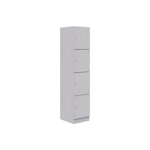 Mascot Keyed Locking 4 Door Locker 450x1900mm Silver Strata