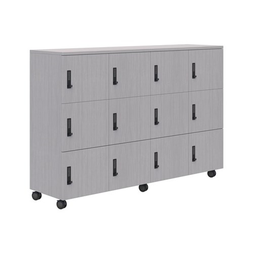 Mascot Digital Locking 12 Door Mobile Locker 1800x1200mm Silver Strata